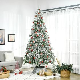 9' Tall Unlit Snow Flocked Pine Artificial Christmas Tree with Realistic Branches (Option: Green-1300x390x430 mm)