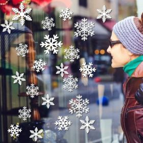 4 Sheets Of Christmas Window Clings For Glass,Santa Claus, Snowflake Wall Stickers, Static Clings, Xmas Window Decorations, Ornaments For New Yea (Option: 4 Sheets)