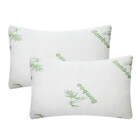 2Pcs Bamboo Memory Foam Pillow Hypoallergenic Bed Pillow For Head Neck Rest Sleeping Shredded Pillow Washable Cover Queen Size Pillow (Option: ee Q(F)