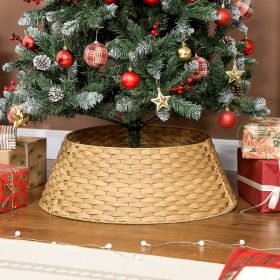 Rustic Christmas Tree Skirt (Option: Natural Wood-660x280x220 mm)