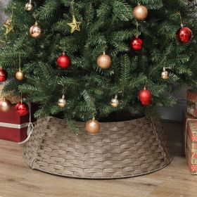 Rustic Christmas Tree Skirt (Option: Coffee-660x280x220 mm)