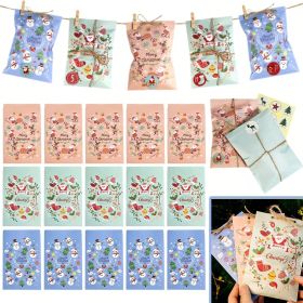 48-piece Christmas Advent Calendar Gift Bag Set, Envelope-style Gift Bags With Countdown Number Stickers From 1 To 24, Featuring Santa Claus And (Option: 48pcs)