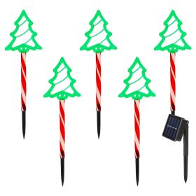 Deer Or Tree Options 5Packs Christmas Outdoor Pathway Light With 8 Modes IP44 Waterproof Xmas Decoration Stake Light Tree Candy Light For Garden (Option: 5 Trees)